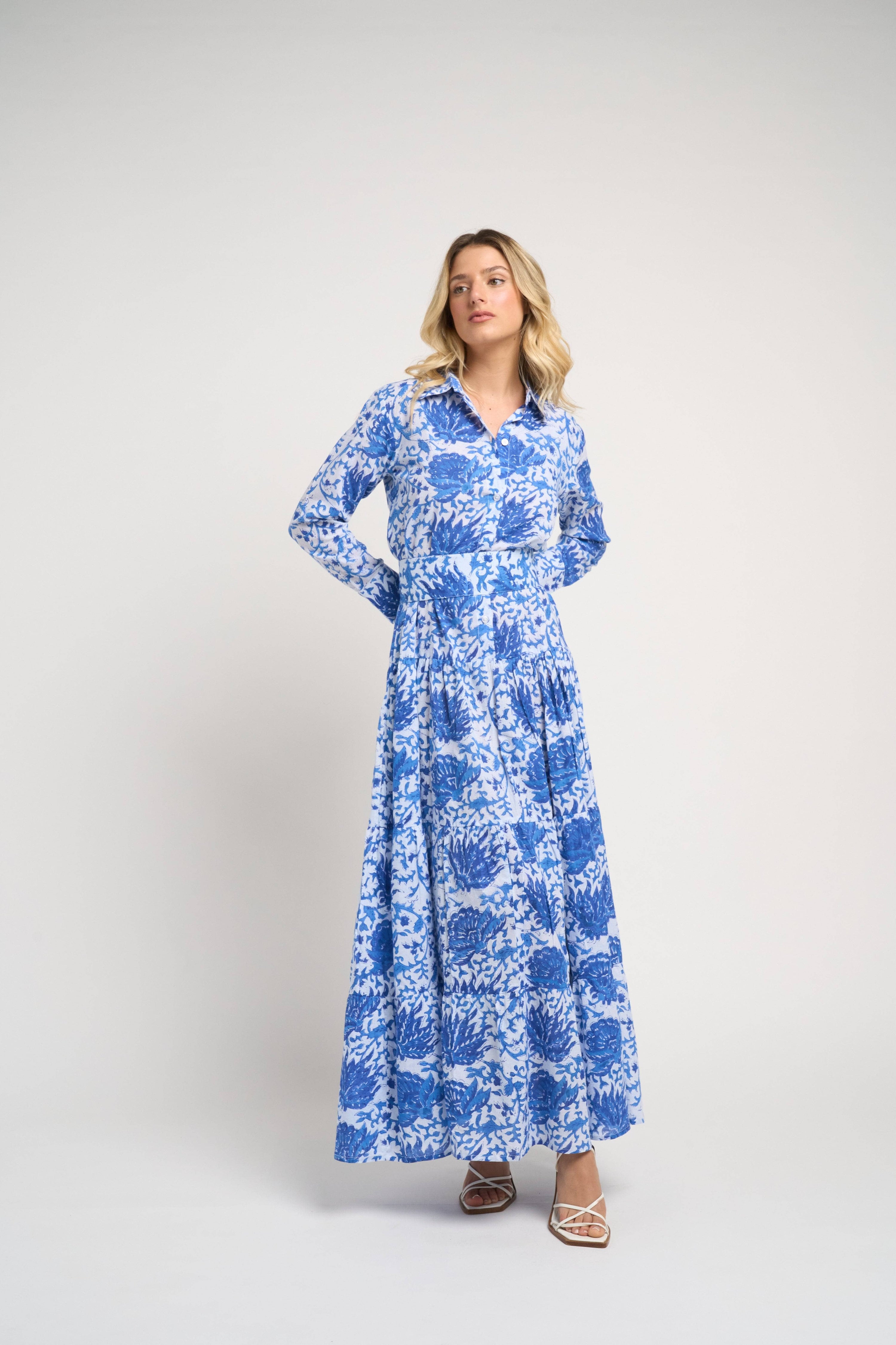 Meredith Floral Dress Blue