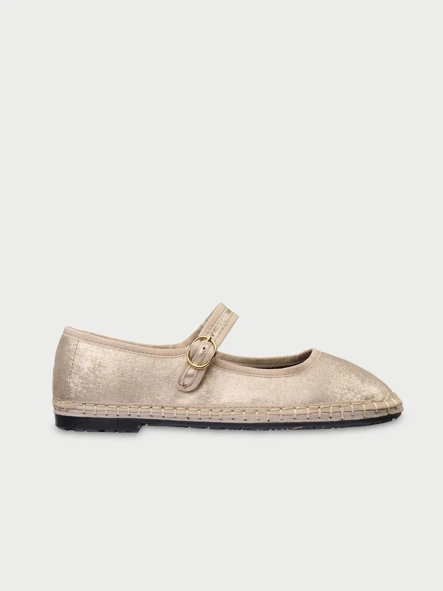 Flabelus Flor Mary Jane Raso Gold