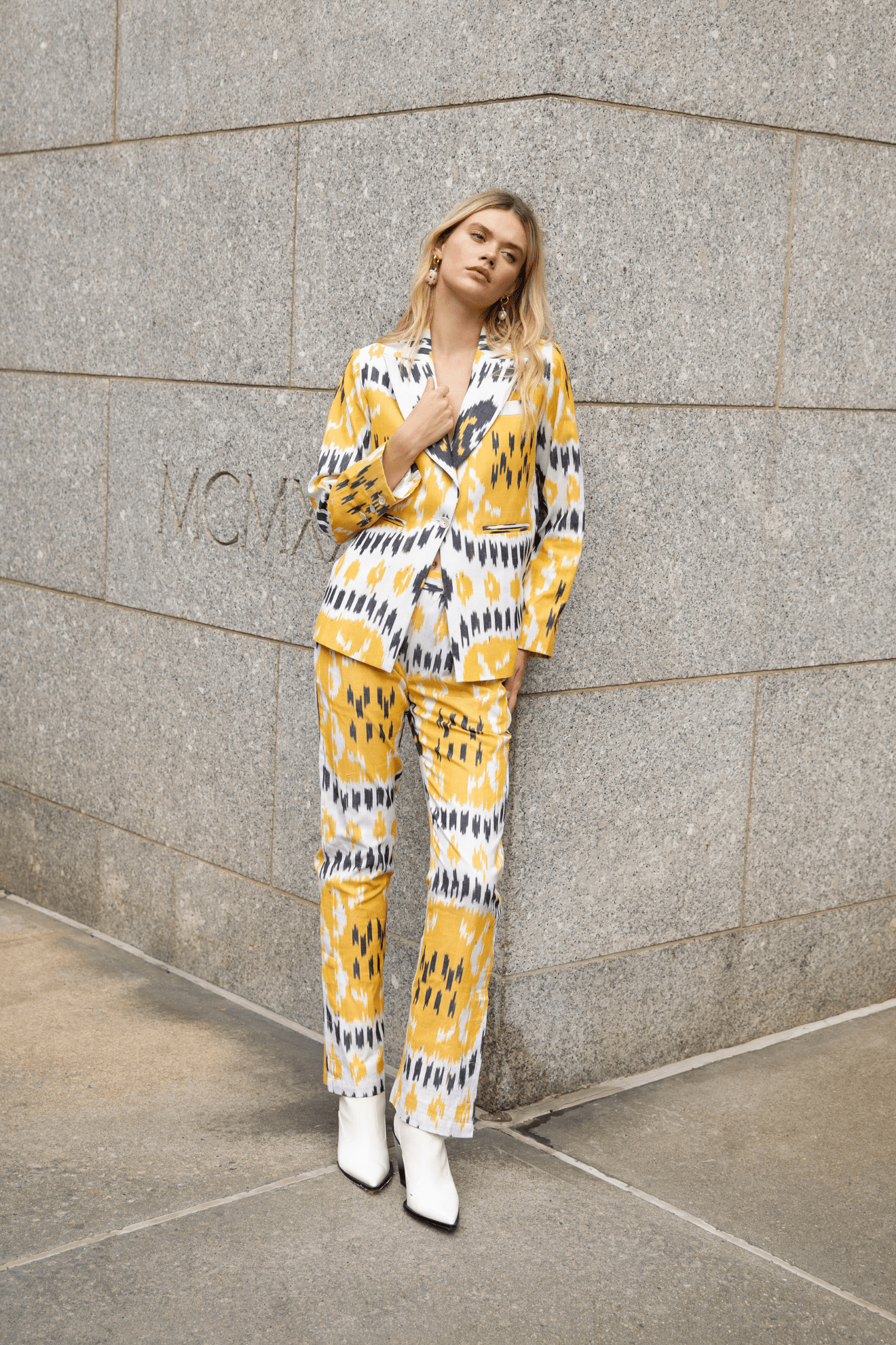 Ikat Blazer Yellow