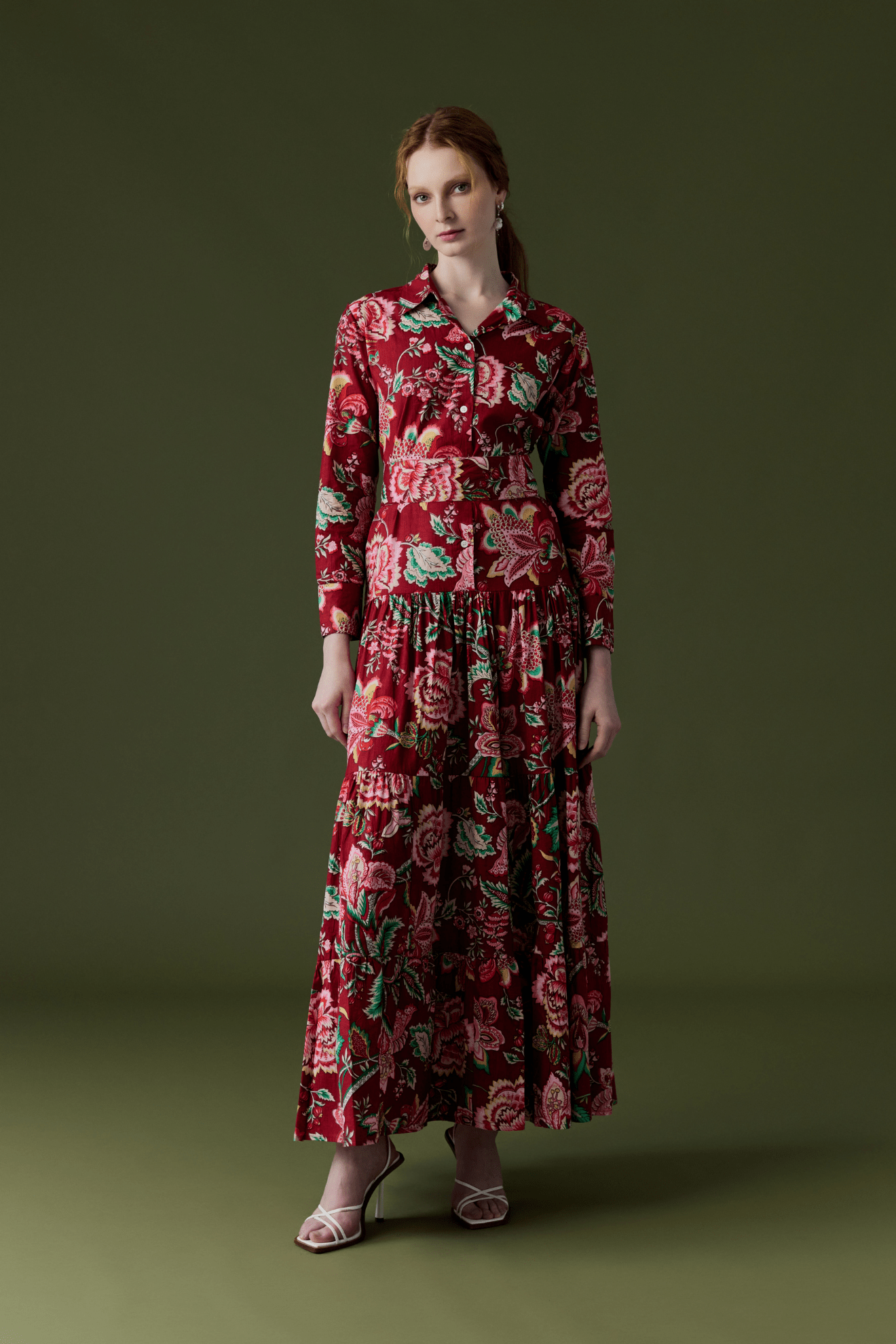 Meredith Peony Dress Red