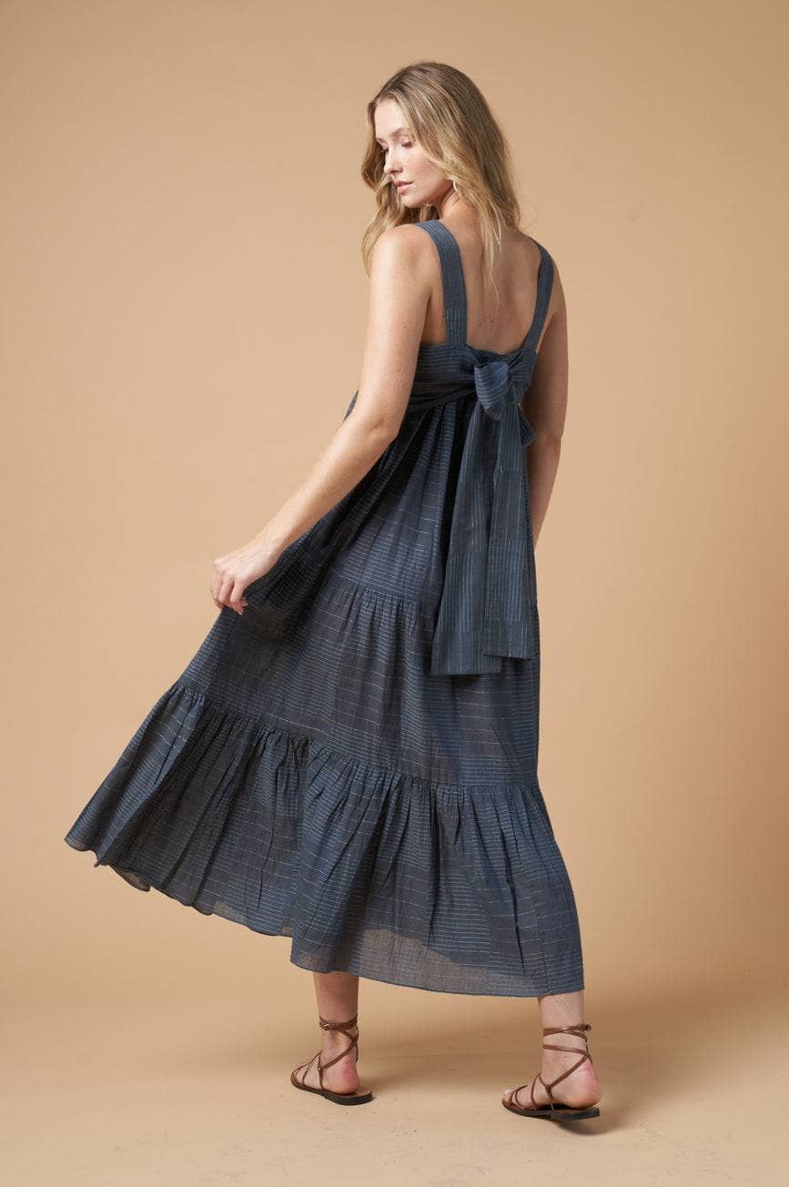 Close-up of the Isabella Denim Blue dress