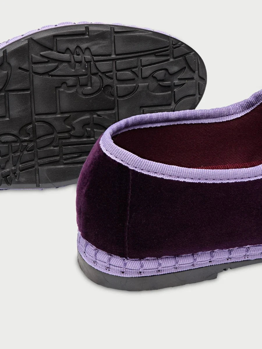 Flabelus Linton Mary Jane Velvet Purple