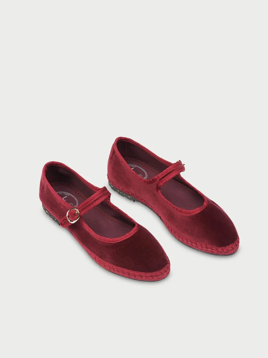 Flabelus Lucrecia Mary Jane Velvet Red
