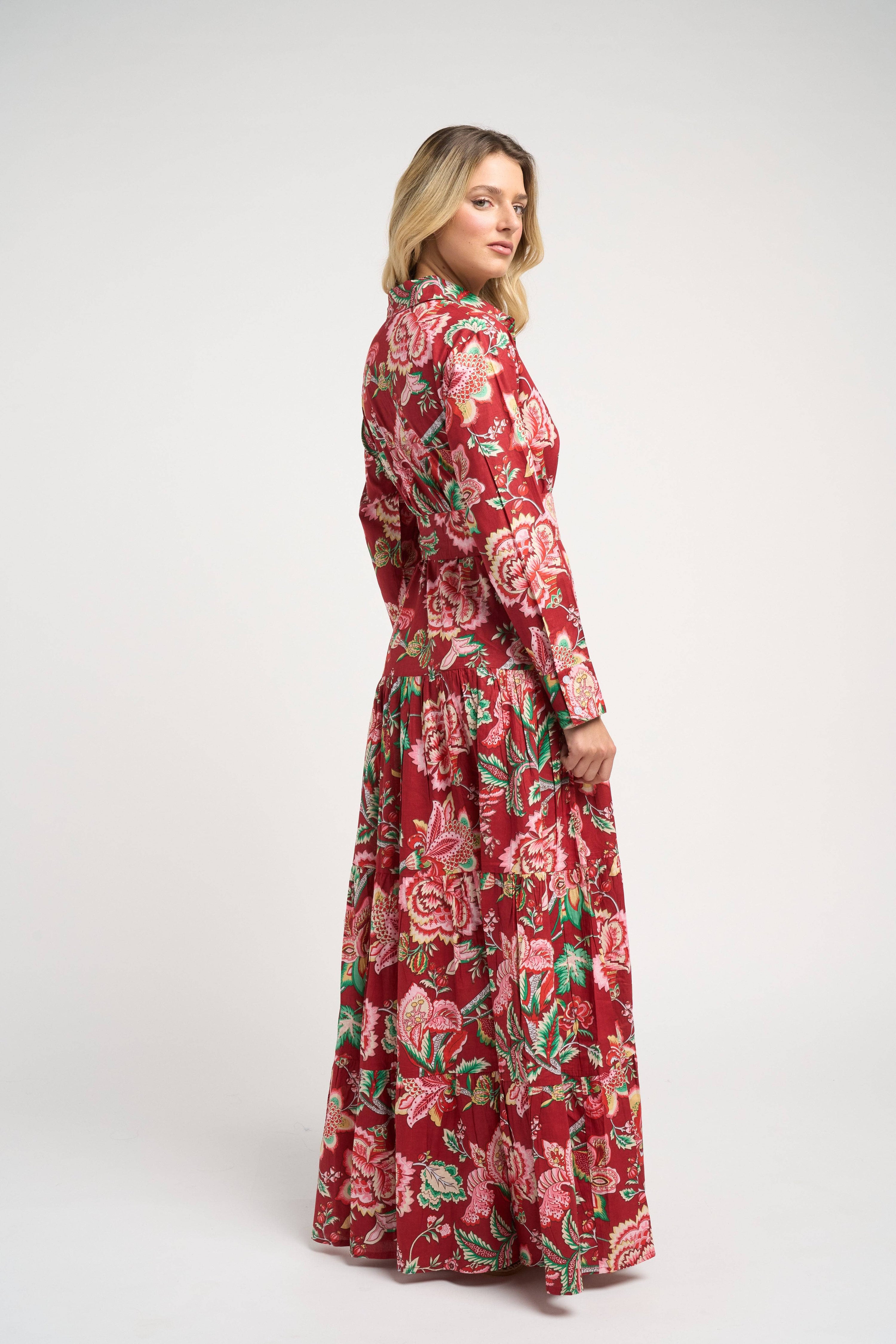 Meredith Peony Dress Red