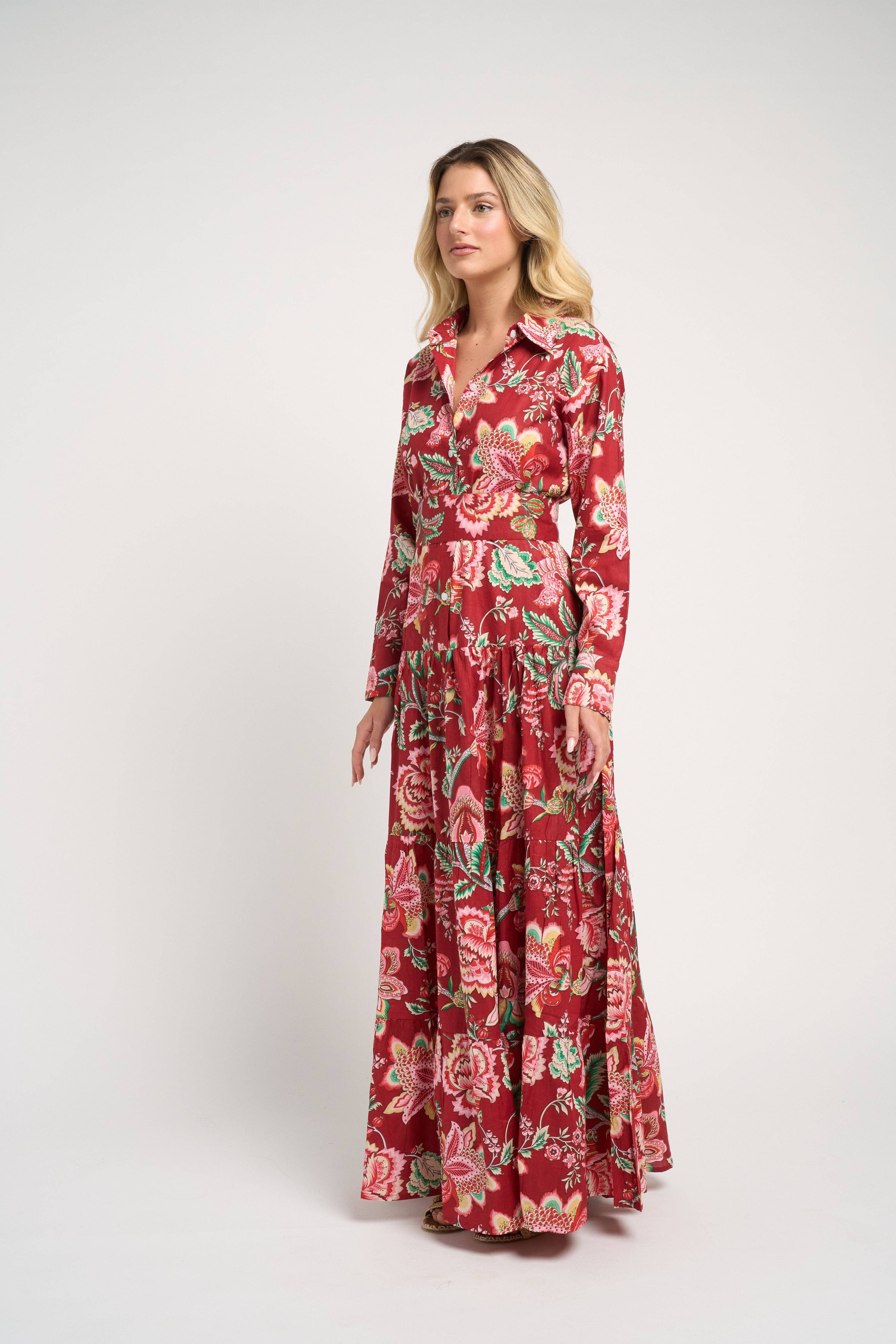 Meredith Peony Dress Red