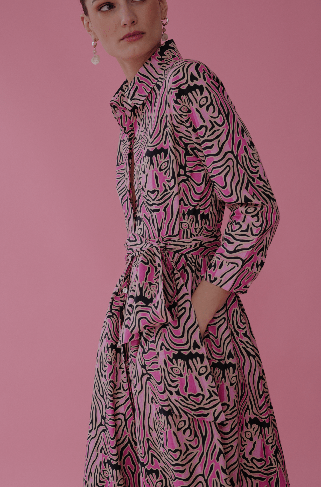 Luciana Tiger Dress Pink