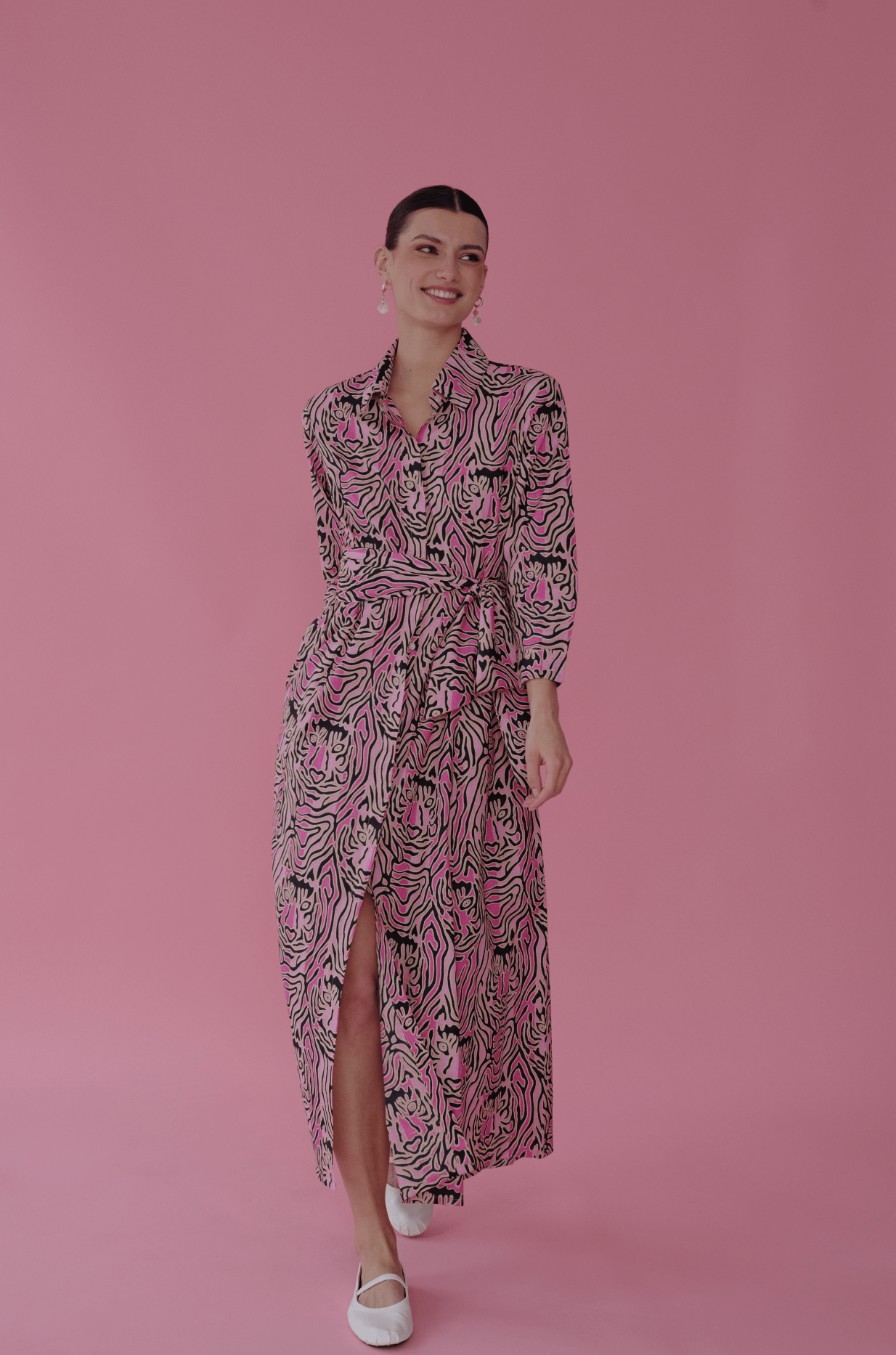 Luciana Tiger Dress Pink
