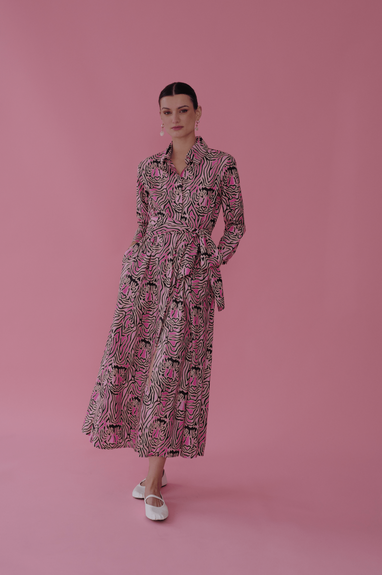 Luciana Tiger Dress Pink