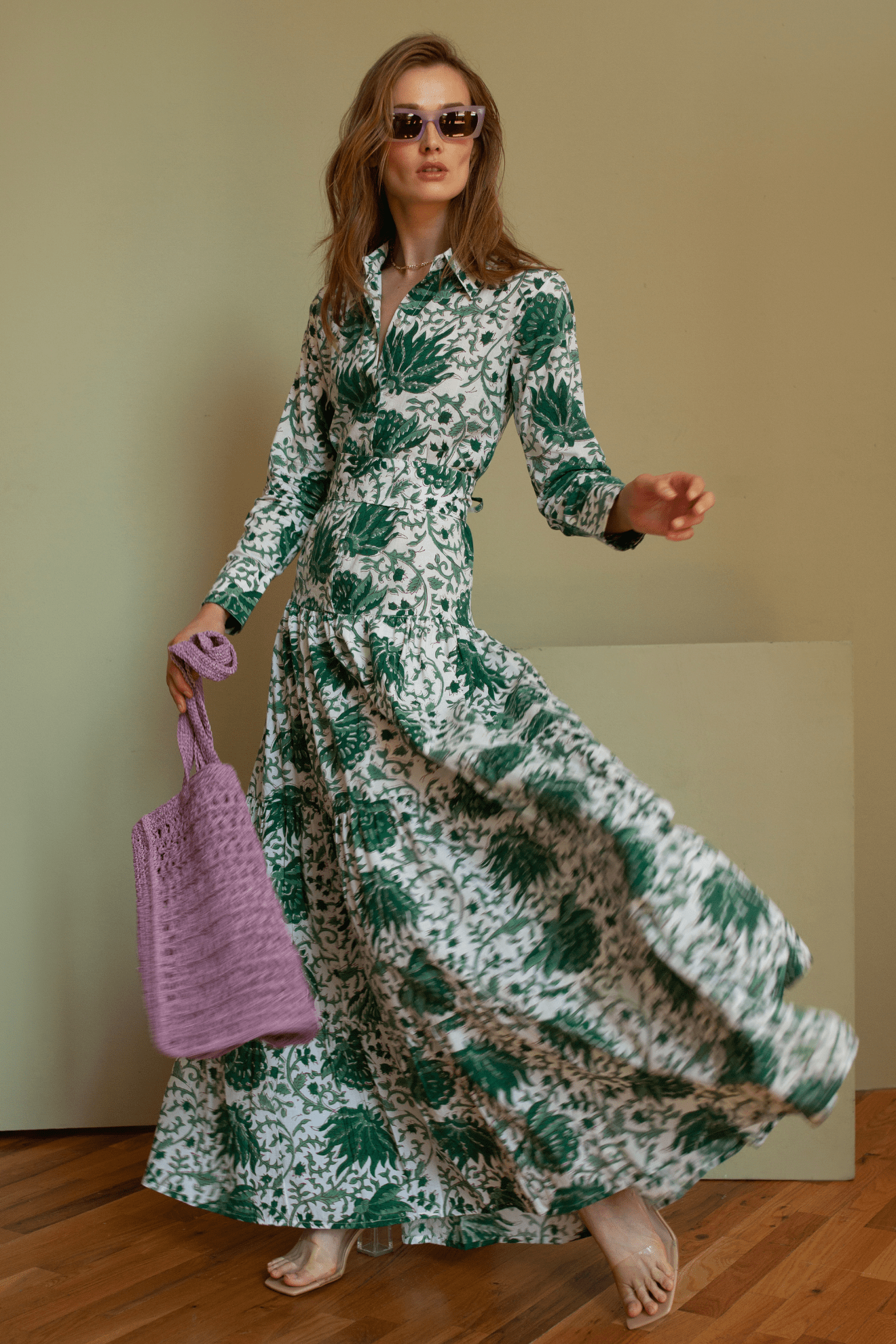 Meredith Floral Dress Green