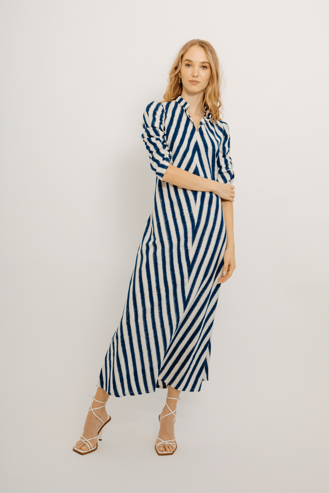 Rambagh Stripes Dress Blue
