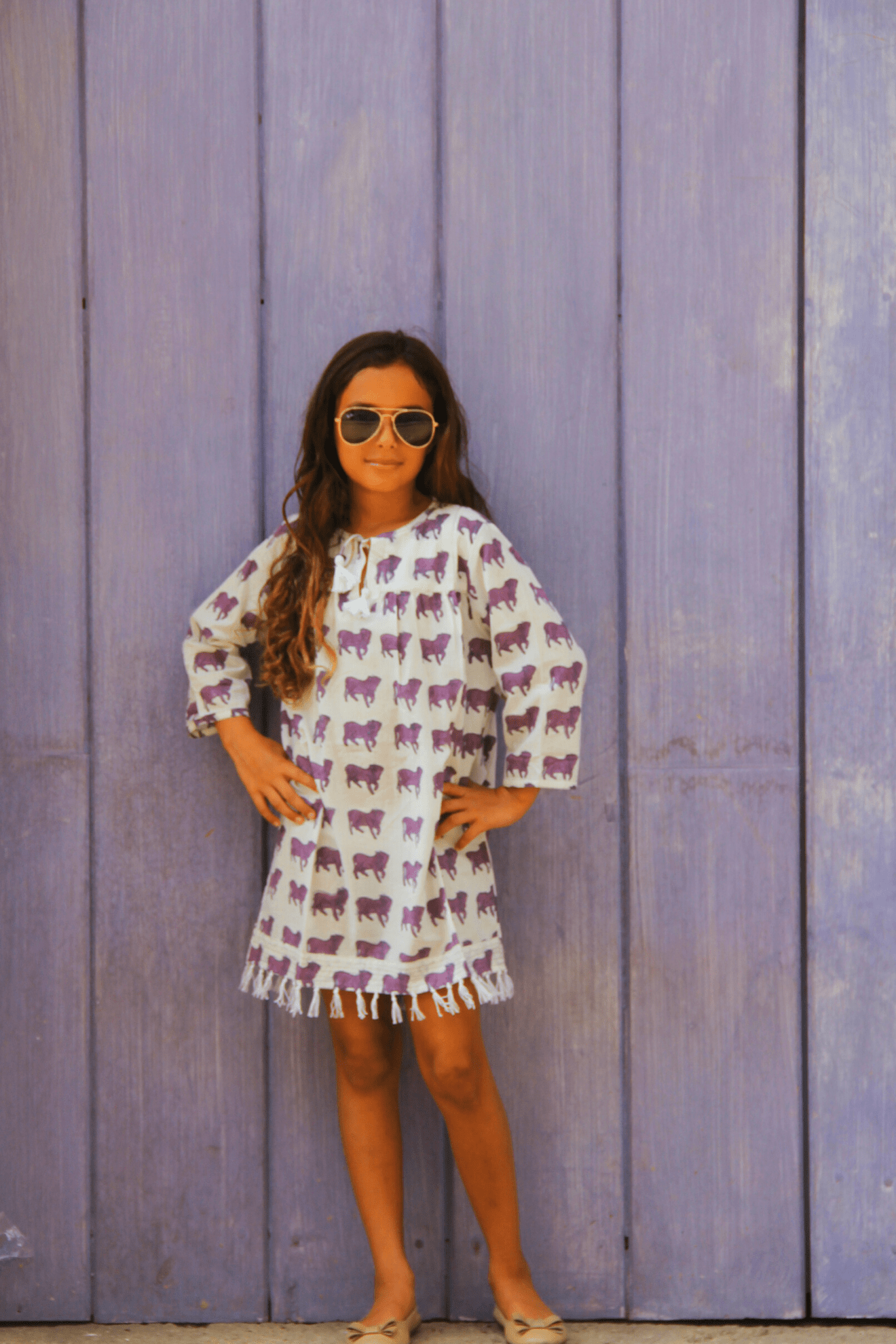 Raquel Cow Kaftan Purple