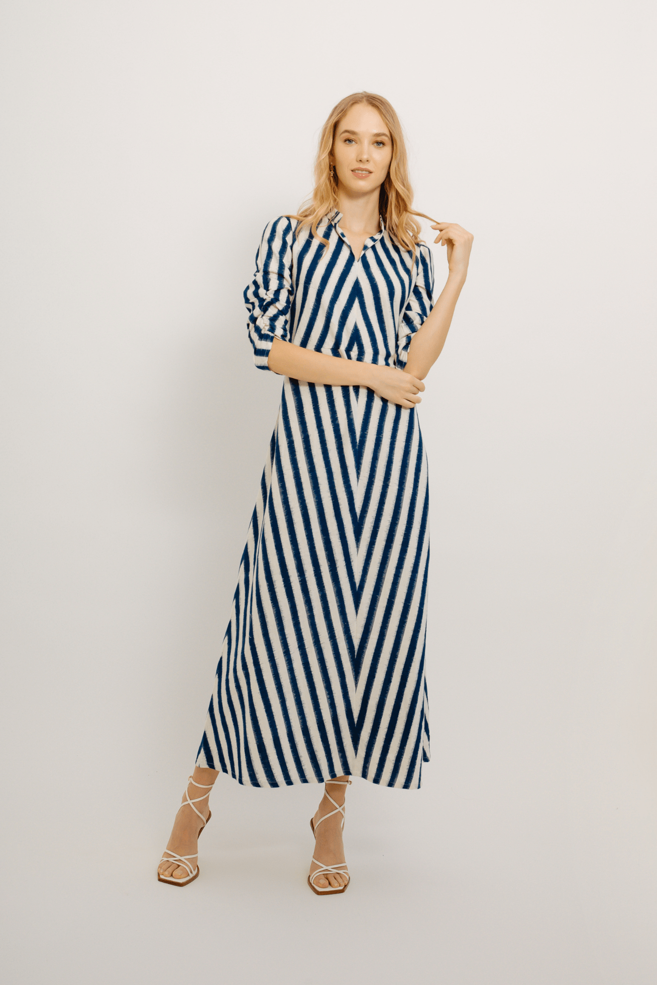 Rambagh Stripes Dress Blue