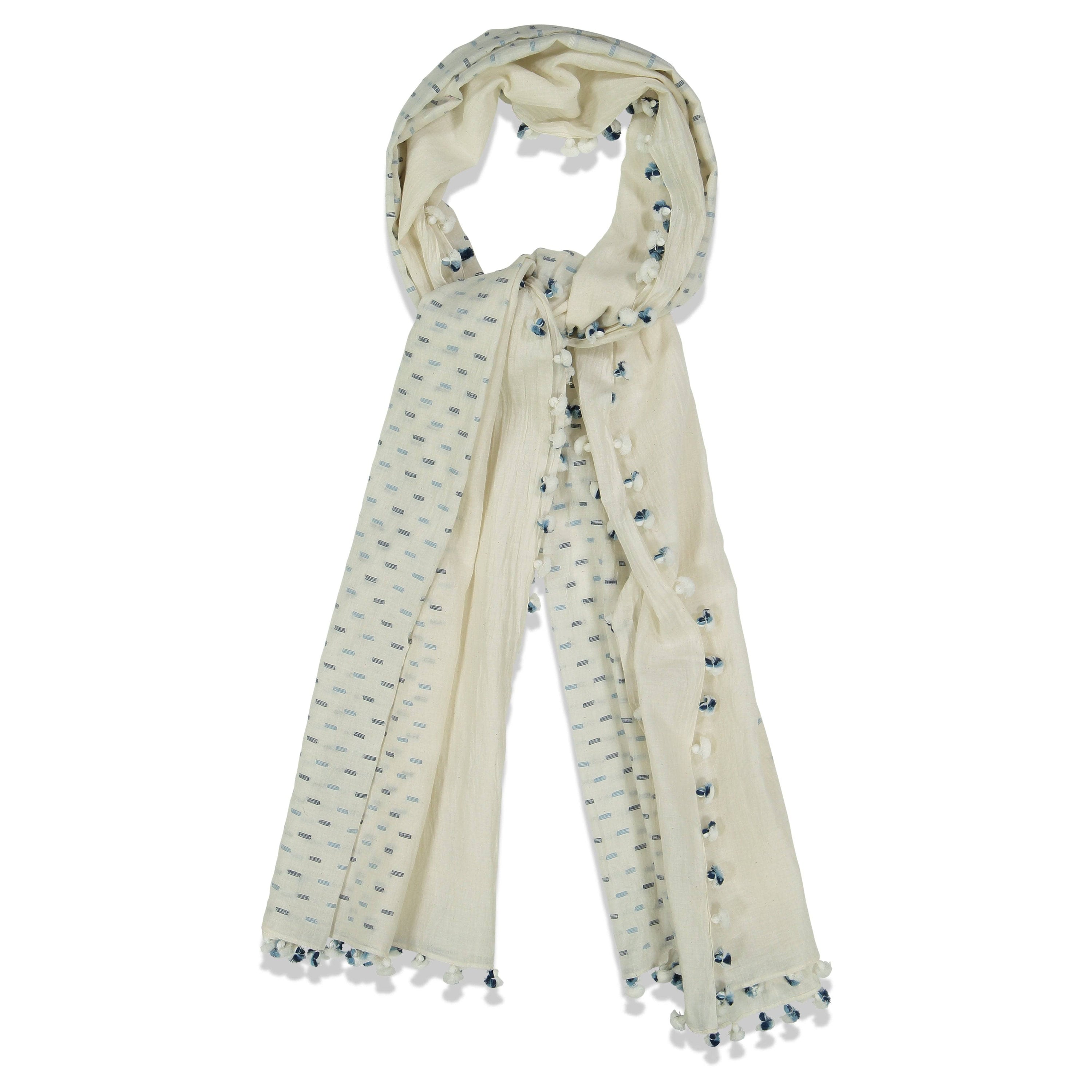 DROPS PAREO SHAWL WHITE BLUES