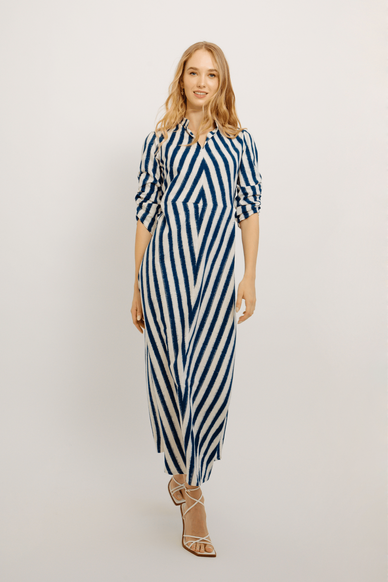 Rambagh Stripes Dress Blue