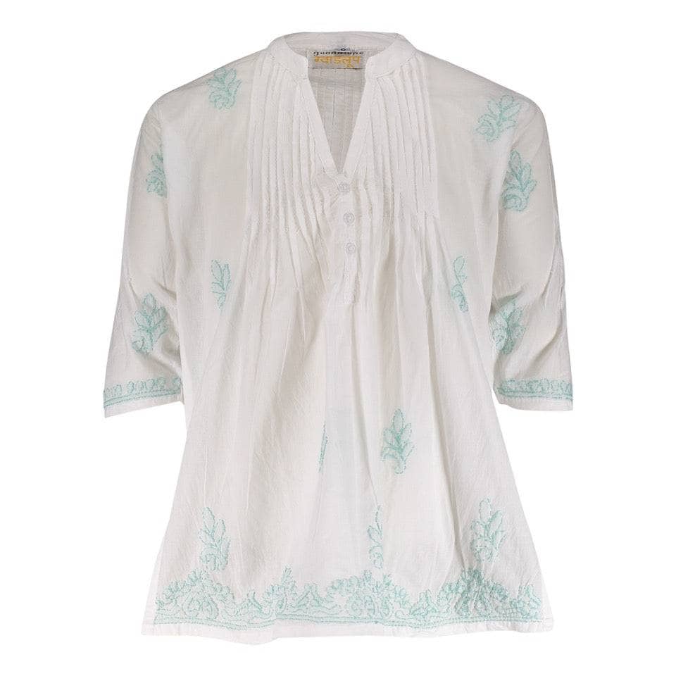 Margarita Pleatted Tunic - Aqua