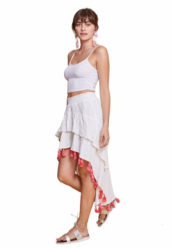 Angelie High Low Skirt White